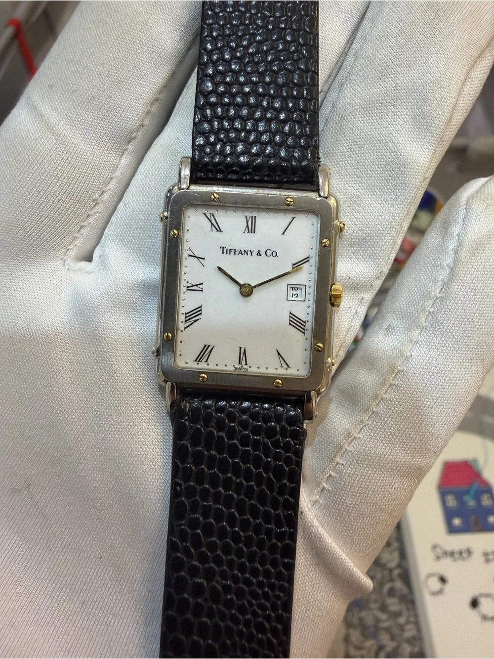 Vintage Alexis Barthelay for Tiffany & Co. 18K Gold & Steel Tank Watch